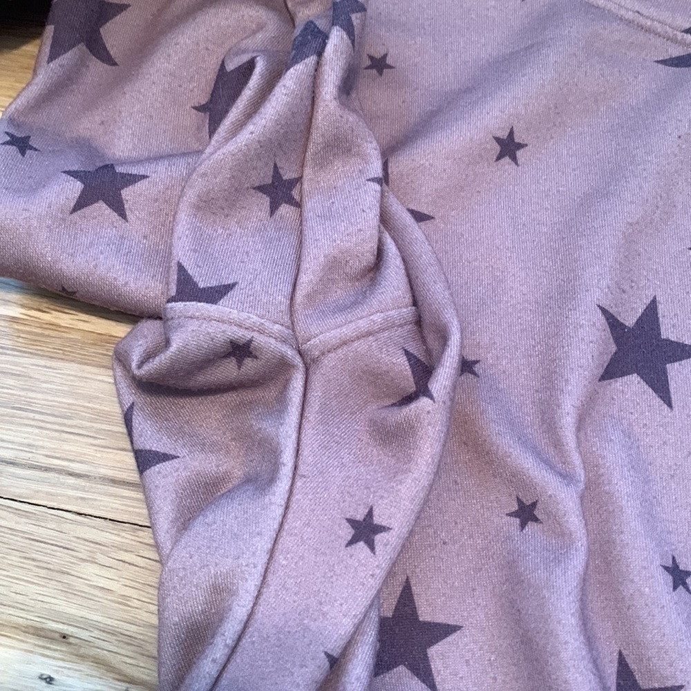 Star Patterned Crewneck Pullover Drop Shoulder Long Sleeve Sweatshirt Women’s S - Picture 6 of 12